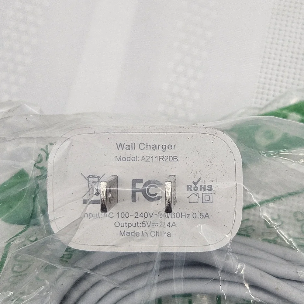 Wall Charger and USB-C to Cable‎ Set White A211R20B 5V 2.4A New